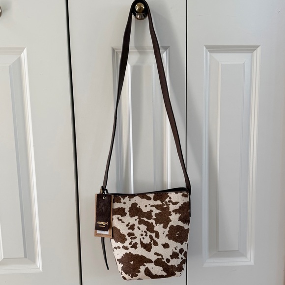 Margot New York Kaye Mini Bucket Crossbody Cowhide Shoulder Bag - Picture 7 of 13